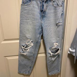 Zara Ripped Mom Fit Jeans